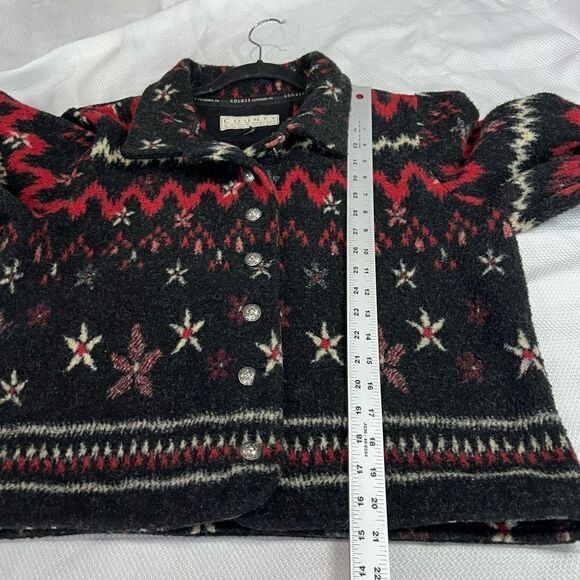 90’s County Clothing Company Black Red Boho Southwest Aztec Jacket - Picture 4 of 8